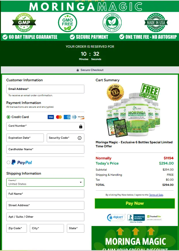 Moringa Magic Order Page